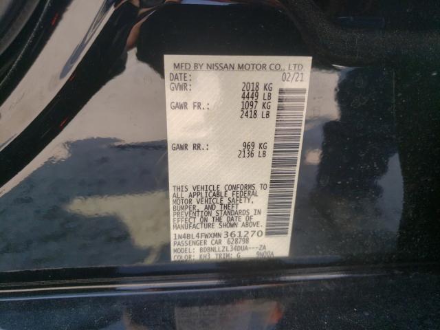 2021 NISSAN ALTIMA PLA 1N4BL4FWXMN361270