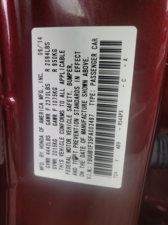 2015 ACURA TLX 19UUB1F35FA003497