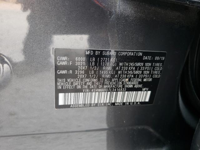 2020 SUBARU ASCENT TOU 4S4WMARD7L3416832