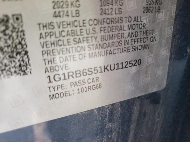 2019 CHEVROLET VOLT PREMI 1G1RB6S51KU112520