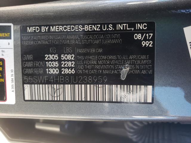 2018 MERCEDES-BENZ C 350E 55SWF4HB8JU238959