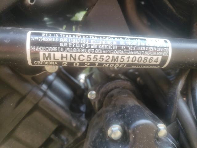 2021 HONDA CBF300 NA - MLHNC5552M5100864