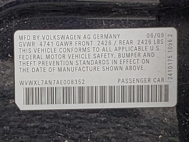 2010 VOLKSWAGEN PASSAT KOM WVWXL7AN7AE008352
