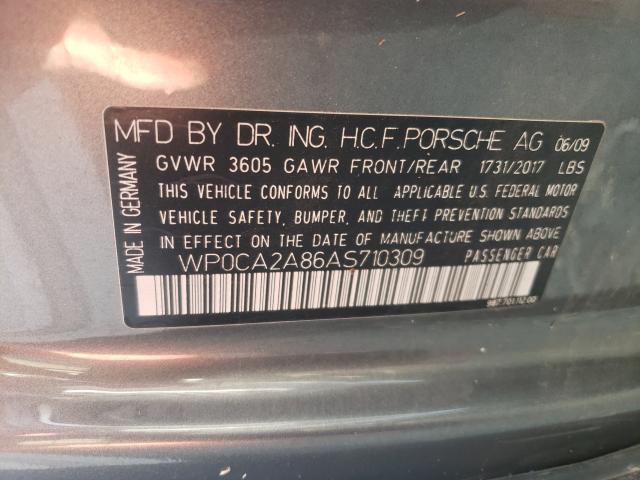 2010 PORSCHE BOXSTER WP0CA2A86AS710309