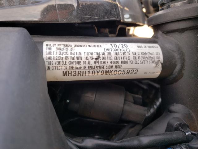 2021 YAMAHA YZFR3 A MH3RH18Y9MK005922