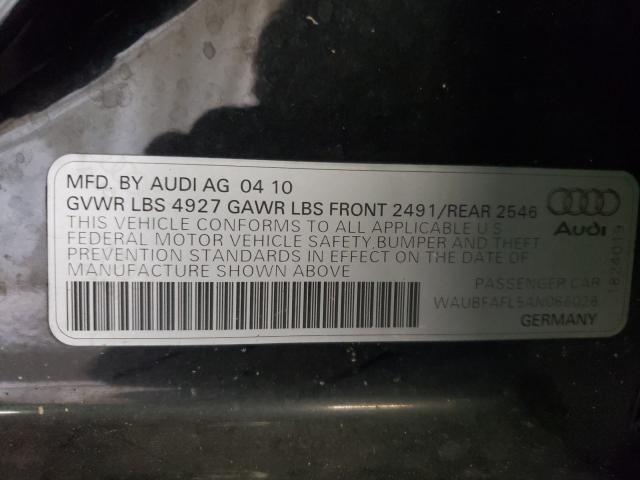 2010 AUDI A4 2.0T WAUBFAFL5AN066026