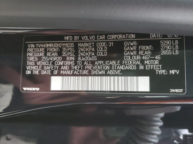 2017 VOLVO XC60 T6 IN YV449MRU0H2111035