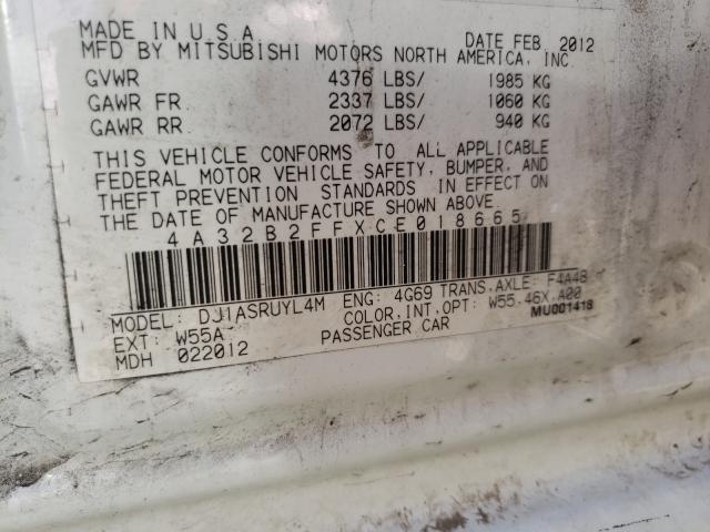 2012 MITSUBISHI GALANT FE 4A32B2FFXCE018665