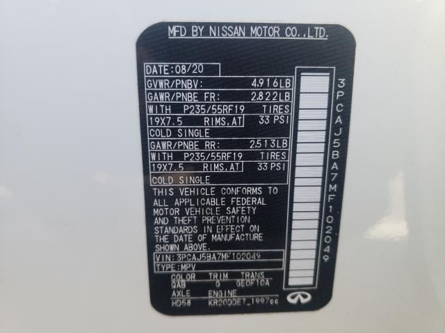 2021 INFINITI QX50 LUXE 3PCAJ5BA7MF102049