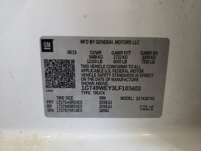 2020 GMC SIERRA K35 1GT49WEY3LF103603