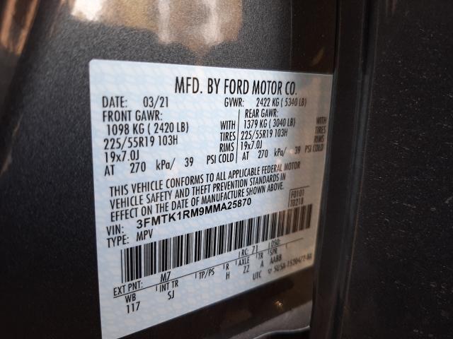 2021 FORD MUSTANG MA 3FMTK1RM9MMA25870