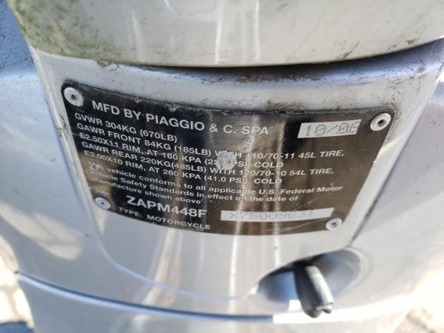 2007 VESPA LX 150 ZAPM448FX75009631