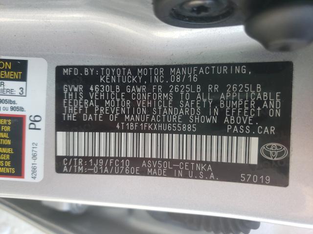 2017 TOYOTA CAMRY LE 4T1BF1FKXHU655885