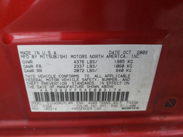 2010 MITSUBISHI GALANT FE 4A32B2FF5AE009174