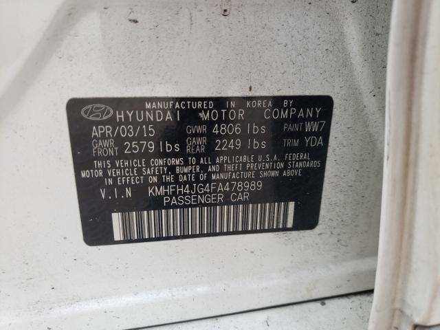 2015 HYUNDAI AZERA LIMI KMHFH4JG4FA478989