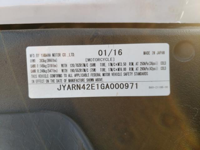 2016 YAMAHA YZFR1S JYARN42E1GA000971