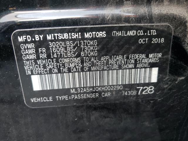 2019 MITSUBISHI MIRAGE LE ML32A5HJ0KH002290
