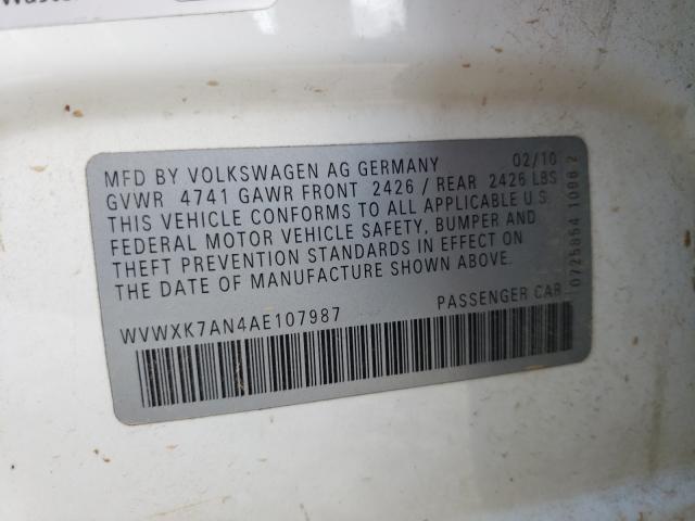 2010 VOLKSWAGEN PASSAT KOM WVWXK7AN4AE107987
