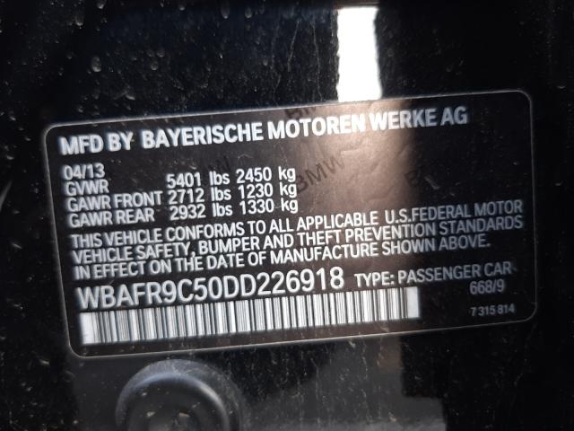 2013 BMW 550 I WBAFR9C50DD226918