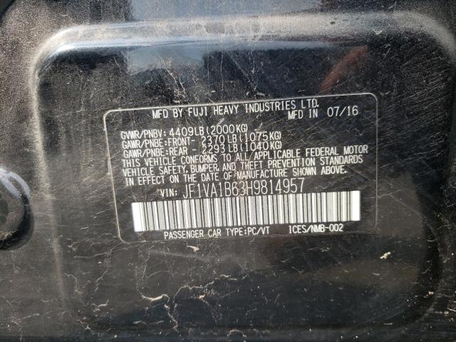 2017 SUBARU WRX JF1VA1B63H9814957