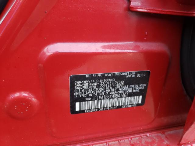 2017 SUBARU WRX JF1VA1B6XH9841461