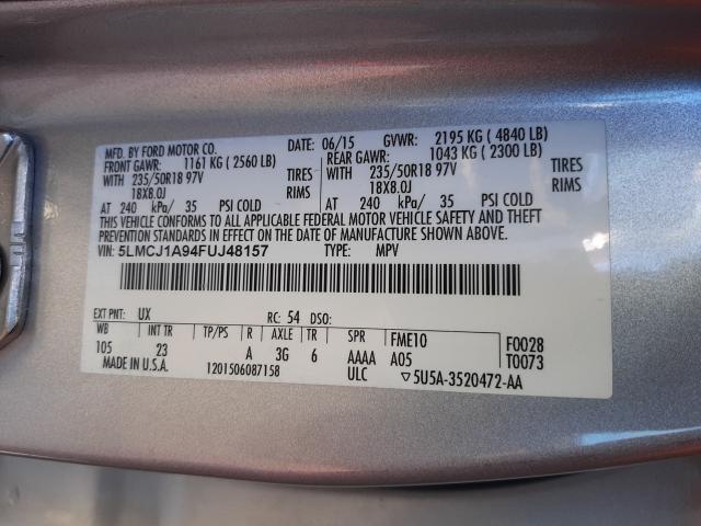 2015 LINCOLN MKC 5LMCJ1A94FUJ48157