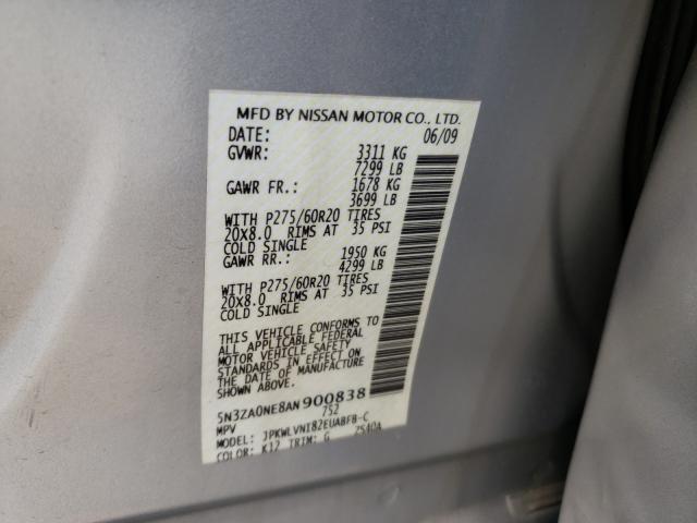 2010 INFINITI QX56 5N3ZA0NE8AN900838