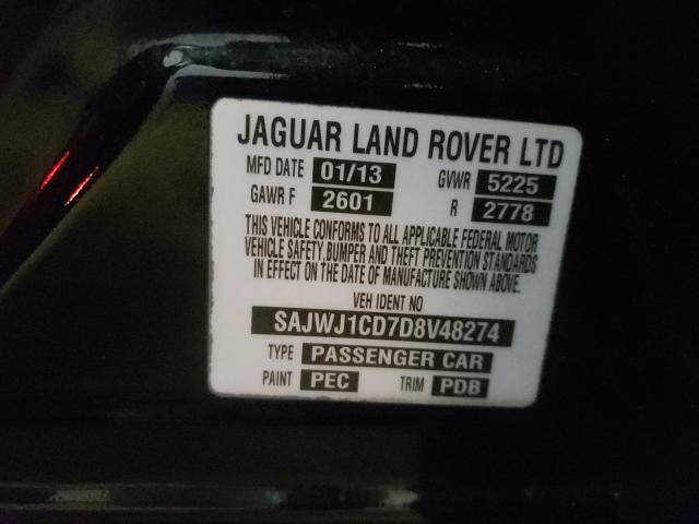 2013 JAGUAR XJ SAJWJ1CD7D8V48274