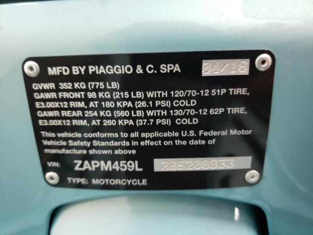 2016 VESPA GTS 300 SU ZAPM459L3G5200933