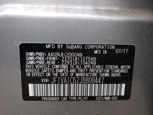 2018 SUBARU WRX PREMIU JF1VA1C62J8808447