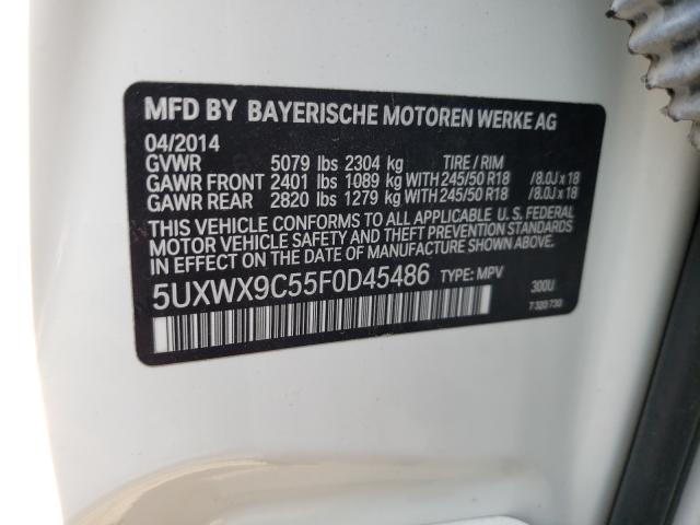 2015 BMW X3 XDRIVE2 5UXWX9C55F0D45486