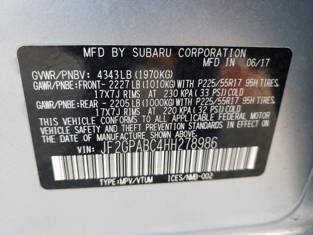 2017 SUBARU CROSSTREK JF2GPABC4HH278986