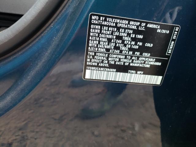 2019 VOLKSWAGEN ATLAS S 1V2GR2CA6KC594808