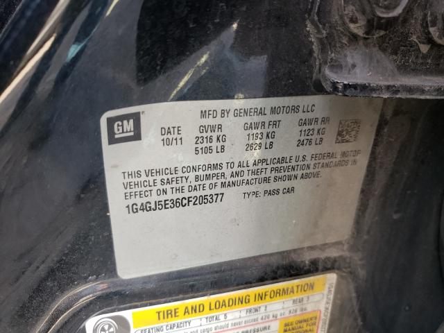 2012 BUICK LACROSSE T 1G4GJ5E36CF205377