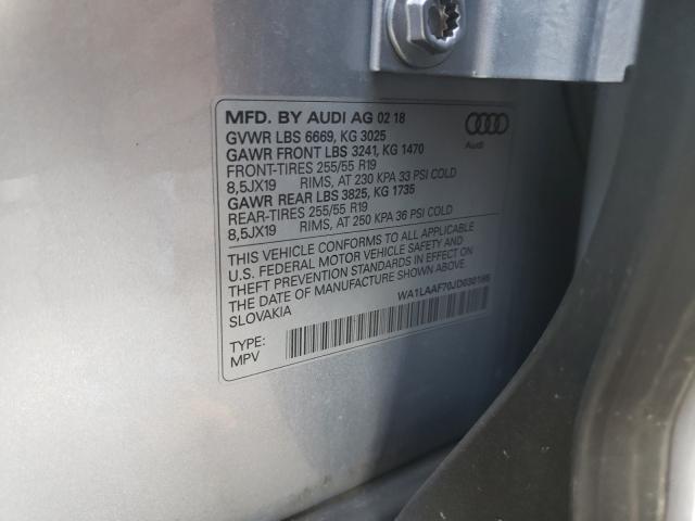 VIN WA1LAAF70JD030186 2018 Audi Q7, Premium Plus no.10