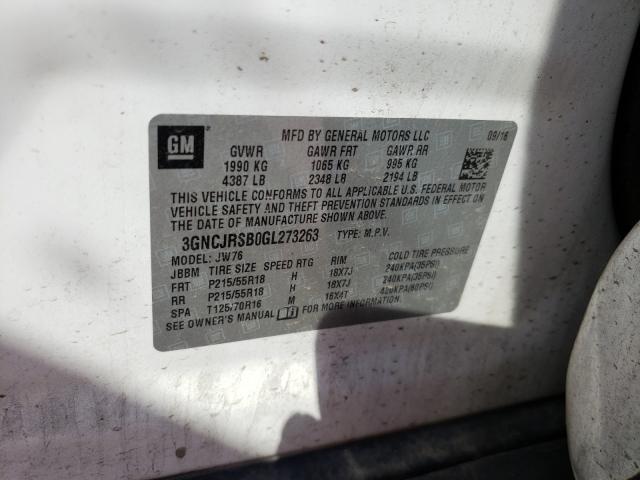 2016 CHEVROLET TRAX LTZ 3GNCJRSB0GL273263