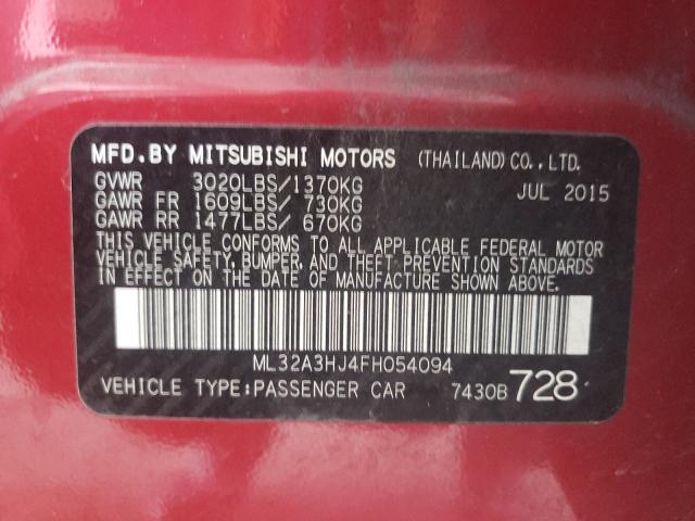 2015 MITSUBISHI MIRAGE DE ML32A3HJ4FH054094