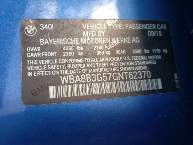 2016 BMW 340 I WBA8B3G57GNT62370