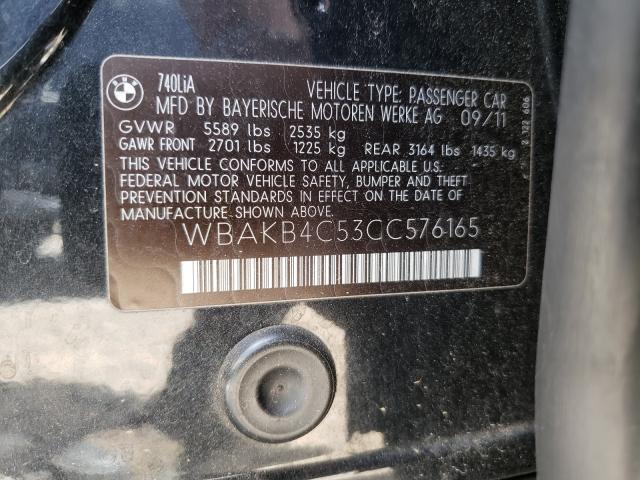 2012 BMW 740 LI WBAKB4C53CC576165