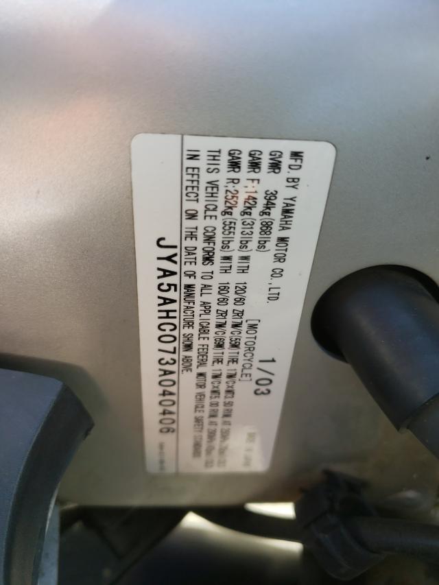 2003 YAMAHA YZF600 R JYA5AHC073A040406