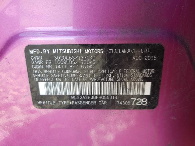 2015 MITSUBISHI MIRAGE DE ML32A3HJ8FH055314