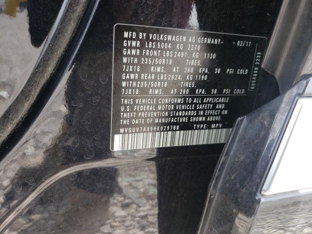 2017 VOLKSWAGEN TIGUAN SPO WVGUV7AX9HK029788