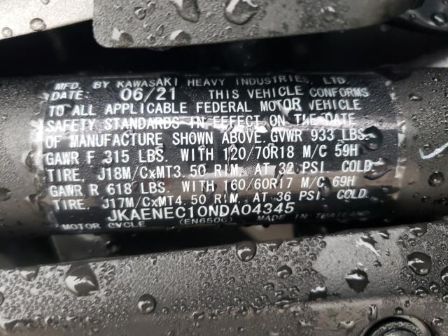 2022 KAWASAKI EN650 C JKAENEC10NDA04345