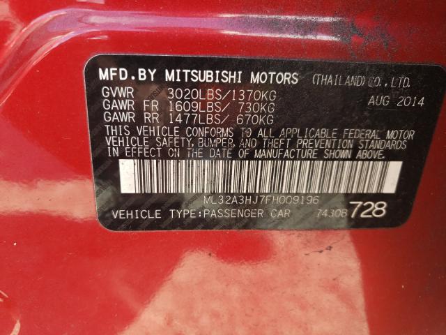 2015 MITSUBISHI MIRAGE DE ML32A3HJ7FH009196