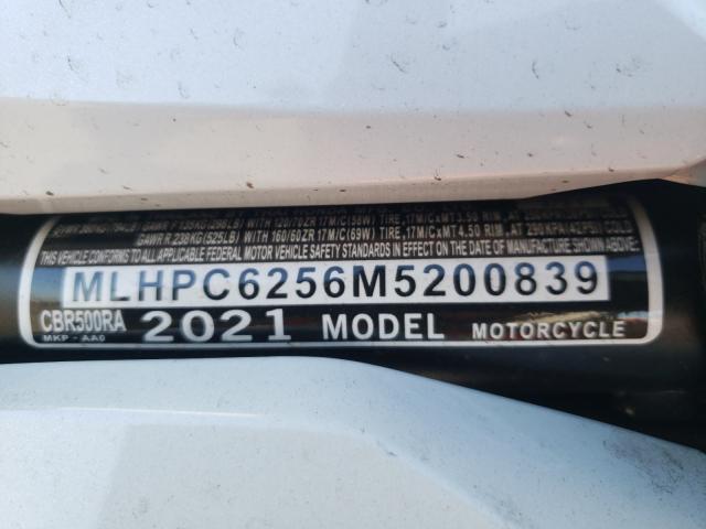 2021 HONDA CBR500 RA MLHPC6256M5200839