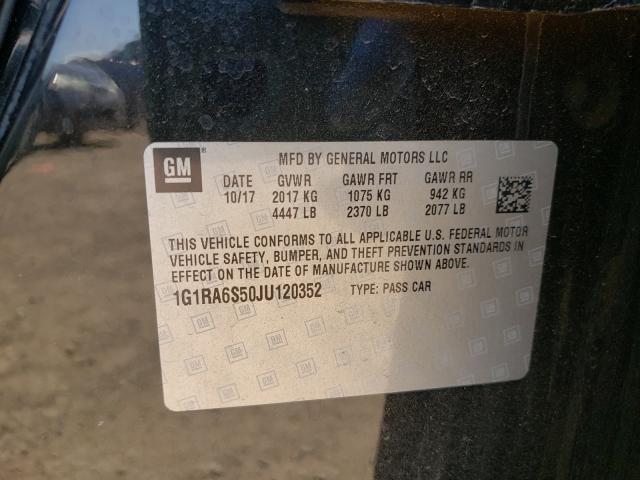 VIN 1G1RA6S50JU120352 2018 Chevrolet Volt, LT no.10