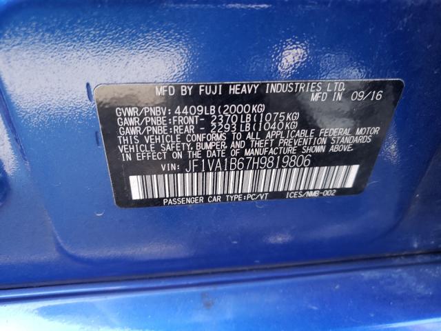 2017 SUBARU WRX JF1VA1B67H9819806