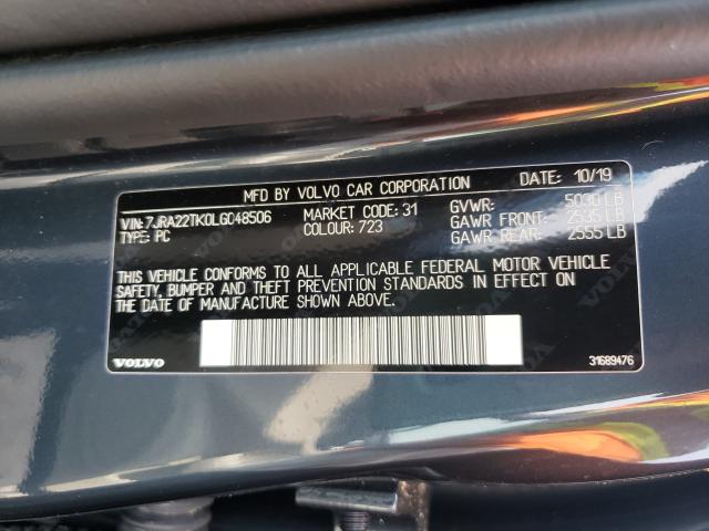 2020 VOLVO S60 T6 MOM 7JRA22TK0LG048506