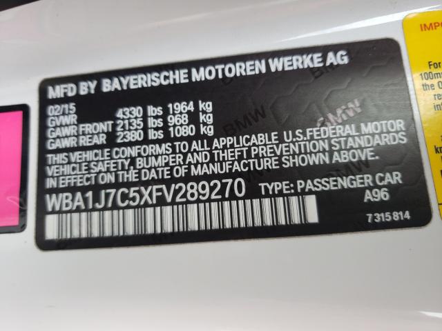 2015 BMW M235I WBA1J7C5XFV289270