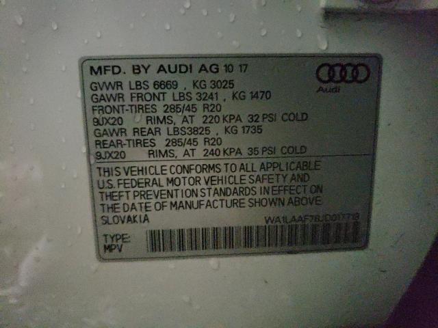 VIN WA1LAAF78JD017718 2018 Audi Q7, Premium Plus no.10